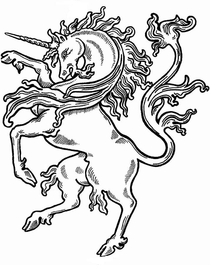 coloriage licorne de la renaissance